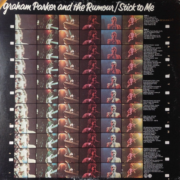 Graham Parker And The Rumour : Stick To Me (LP, Album, Pit)