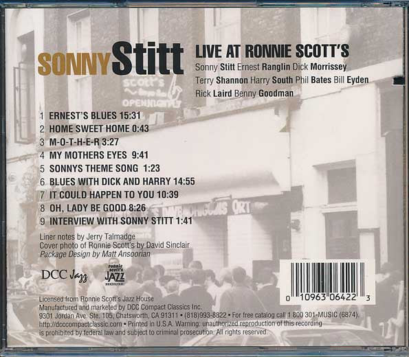 Sonny Stitt : Live At Ronnie Scott's (CD, Album, RE)