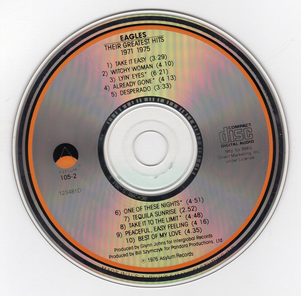 Eagles : Their Greatest Hits (1971-1975) (CD, Album, Comp, Club, RE, All)