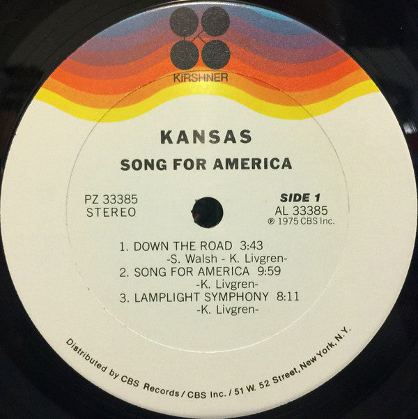 Kansas (2) : Song For America (LP, Album, RP, Pit)