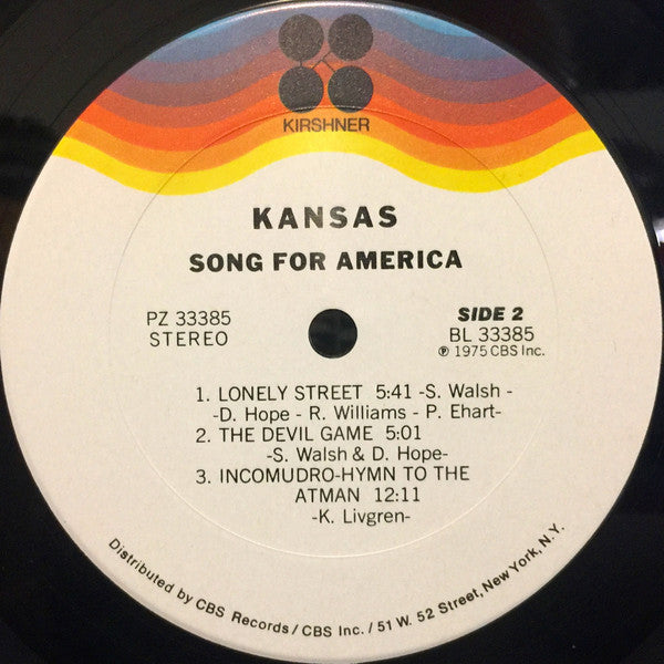 Kansas (2) : Song For America (LP, Album, RP, Pit)