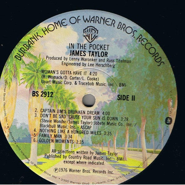 James Taylor (2) : In The Pocket (LP, Album, Win)