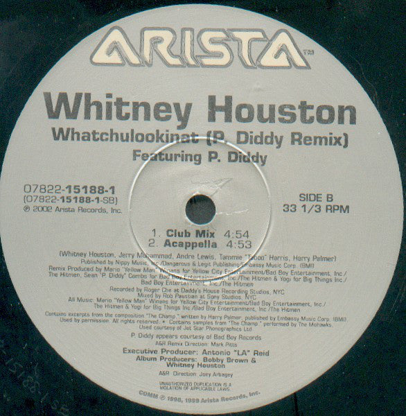 Whitney Houston Featuring P. Diddy : Whatchulookinat (P. Diddy Remix) (12")
