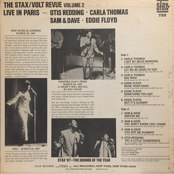 Various : The Stax / Volt Revue Volume 2  Live In Paris (LP, Album, Mono, Ter)