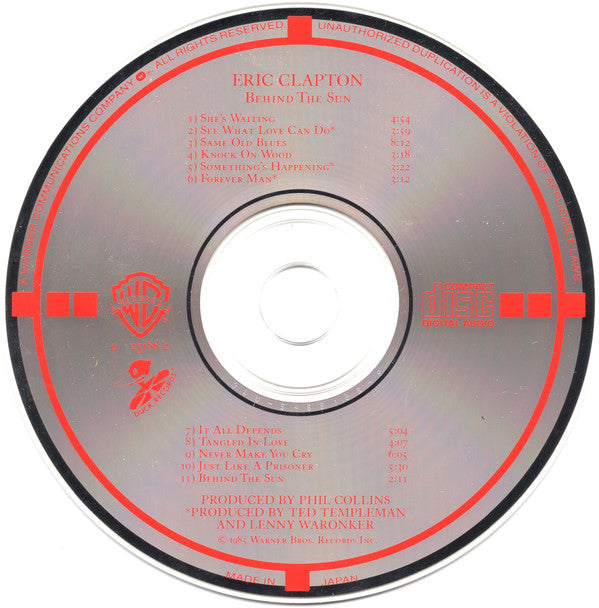Eric Clapton : Behind The Sun (CD, Album, Tar)