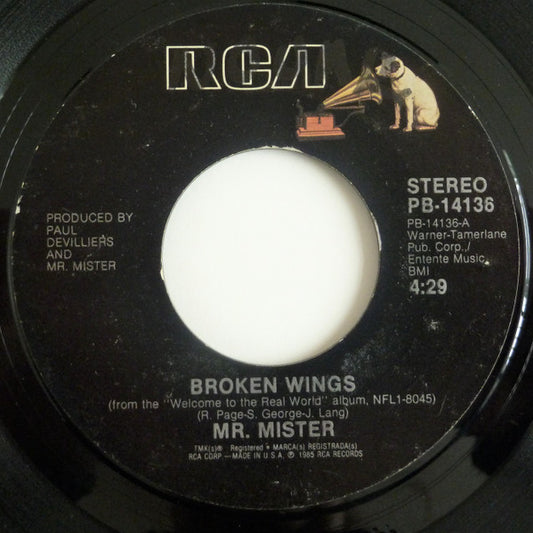 Mr. Mister : Broken Wings / Uniform Of Youth (7", Single, Styrene, Ind)
