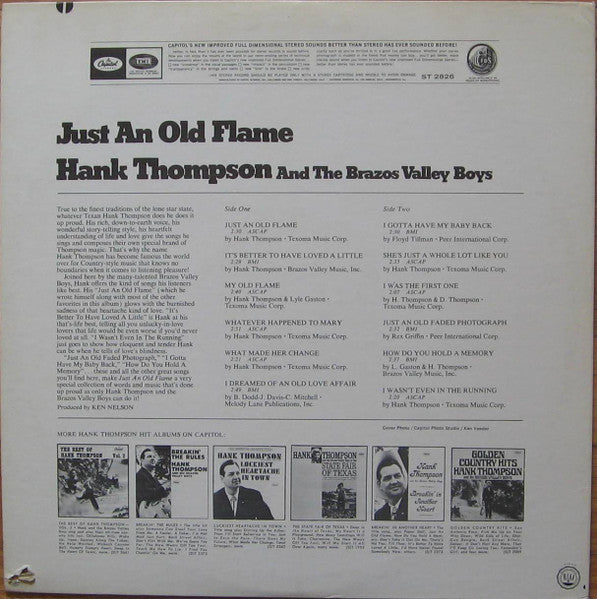 Hank Thompson And His Brazos Valley Boys : Just An Old Flame (LP, Album, Jac)