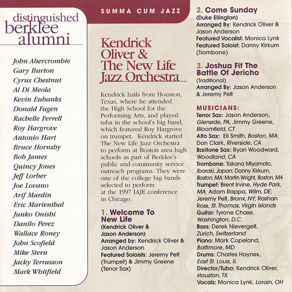 Various : Summa Cum Jazz - The Best Of Berklee College Of Music 1997 (CD, Comp, Club)