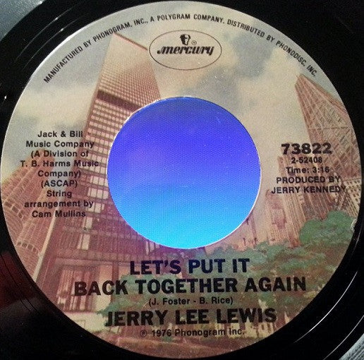 Jerry Lee Lewis : Let's Put It Back Together Again (7", Single, Styrene, Ter)