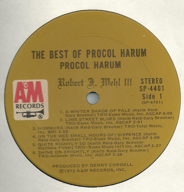 Procol Harum : The Best Of Procol Harum (LP, Comp, Gat)