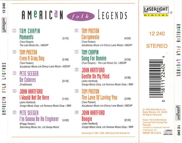 Various : American Folk Legends (CD, Comp)