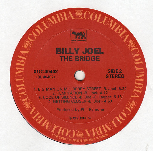 Billy Joel : The Bridge (LP, Album, RE)