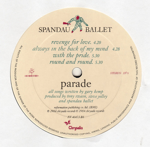 Spandau Ballet : Parade (LP, Album, Car)