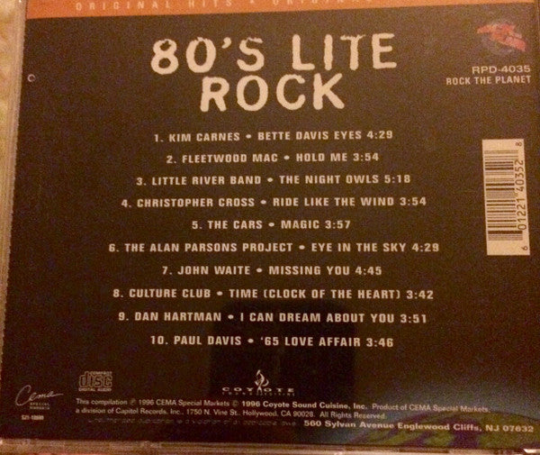 Various : Rock The Planet: 80's Lite Rock (CD, Comp)