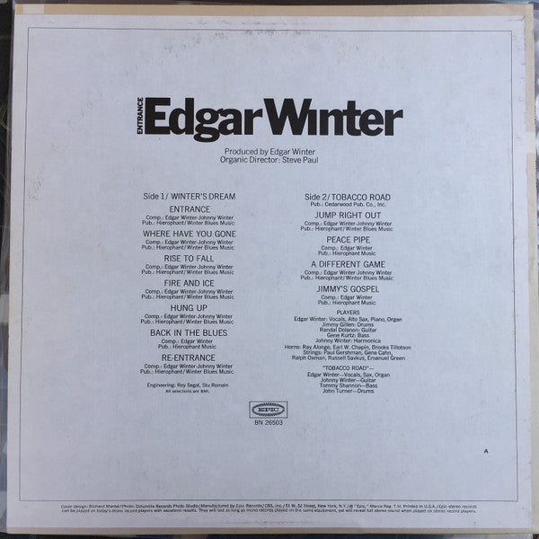 Edgar Winter : Entrance (LP, Album, Ter)