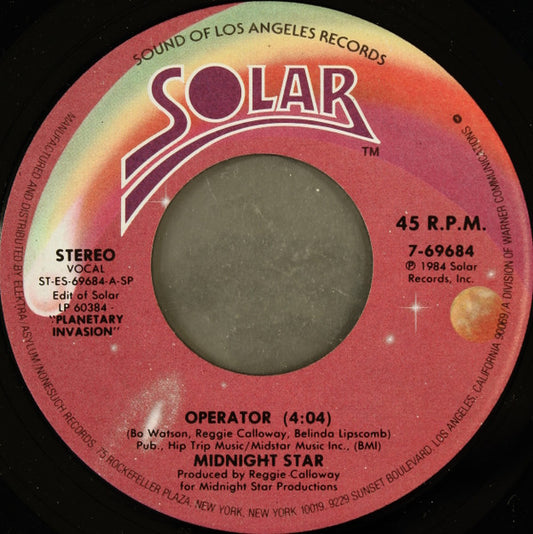 Midnight Star : Operator (7", Single, SP )