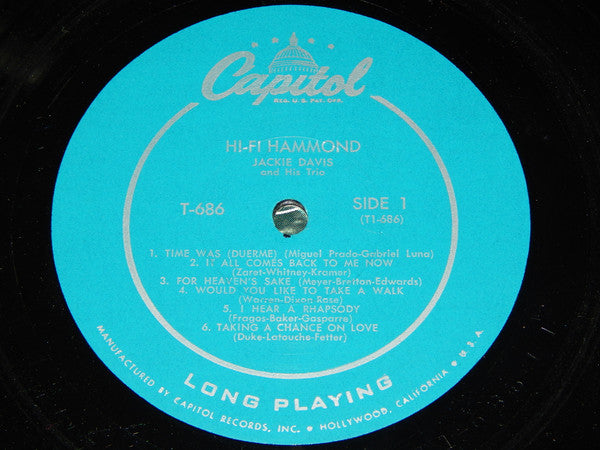 Jackie Davis : Hi-Fi Hammond (LP, Album, Mono, RE)