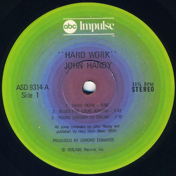 John Handy : Hard Work (LP, Album, Ter)