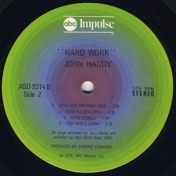 John Handy : Hard Work (LP, Album, Ter)