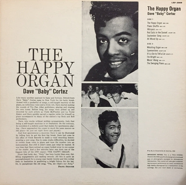 Dave "Baby" Cortez : The Happy Organ (LP, Album)