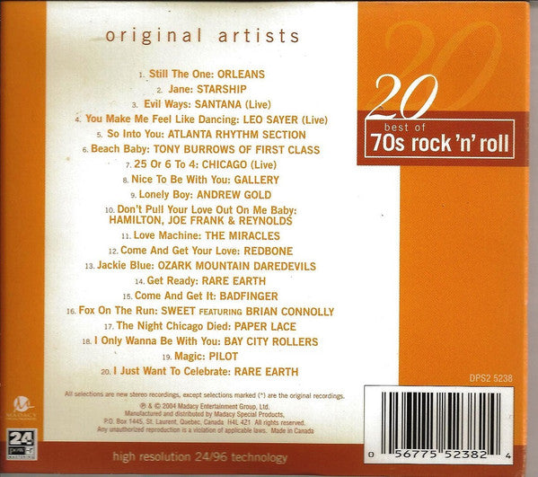 Various : 20 Best Of 70s Rock 'n' Roll (CD, Comp)