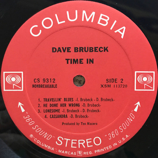 Dave Brubeck : Time In (LP, Album, San)
