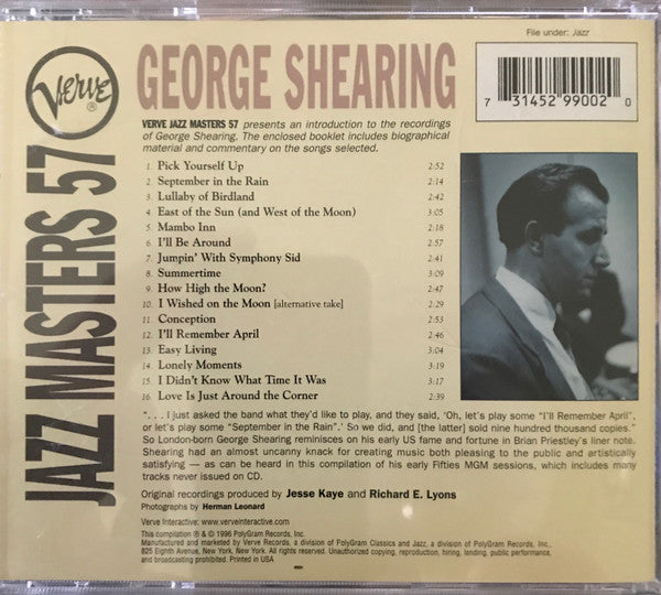 George Shearing : Verve Jazz Masters 57 (CD, Comp)