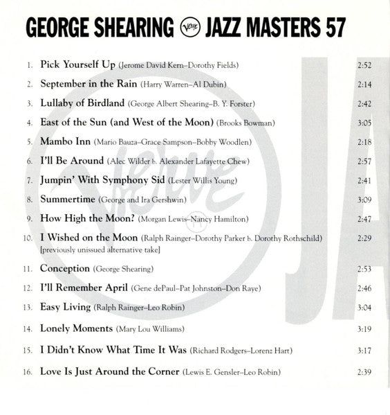 George Shearing : Verve Jazz Masters 57 (CD, Comp)