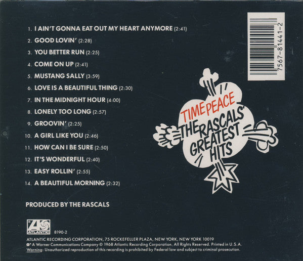 The Rascals : Time Peace: The Rascals' Greatest Hits (CD, Comp, RE, SRC)