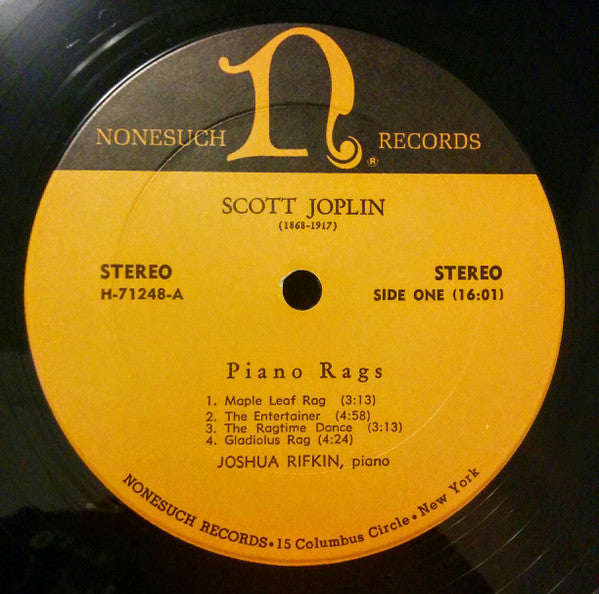 Scott Joplin, Joshua Rifkin : Piano Rags (LP, Album, Ter)