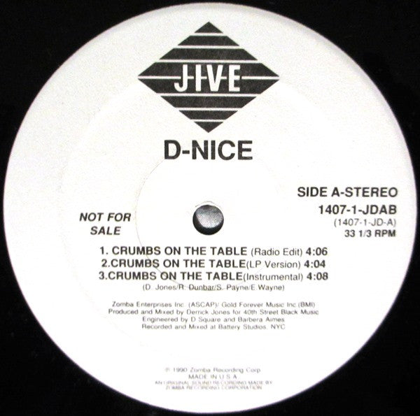 D-Nice : Crumbs On The Table (12", Promo)