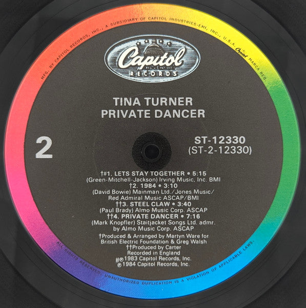 Tina Turner : Private Dancer (LP, Album, Win)