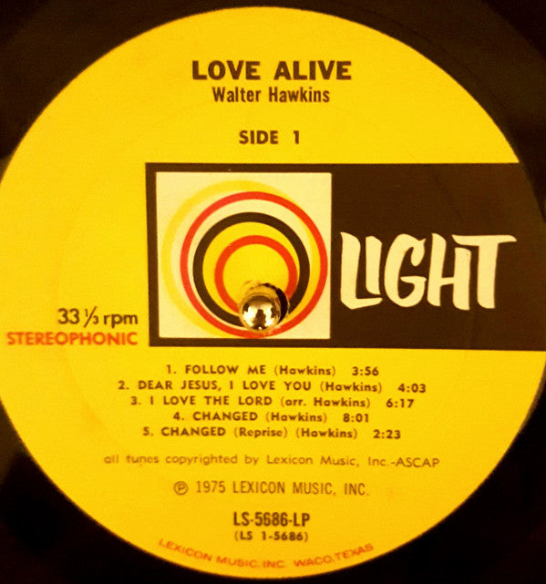 Walter Hawkins And The Love Center Choir : Love Alive (LP, Album, Yel)