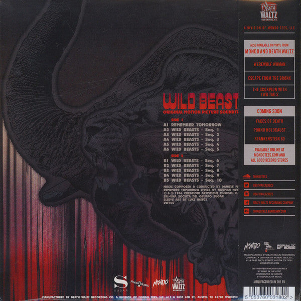 Daniele Patucchi : Wild Beasts (Original Motion Picture Soundtrack) (LP, Album, Gre)