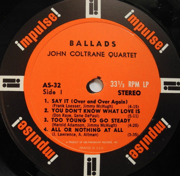 John Coltrane - Ballads deals LP Rare Jazz VG+