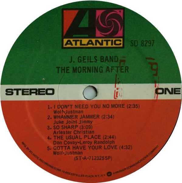 The J. Geils Band : The Morning After (LP, Album, RE, SP )