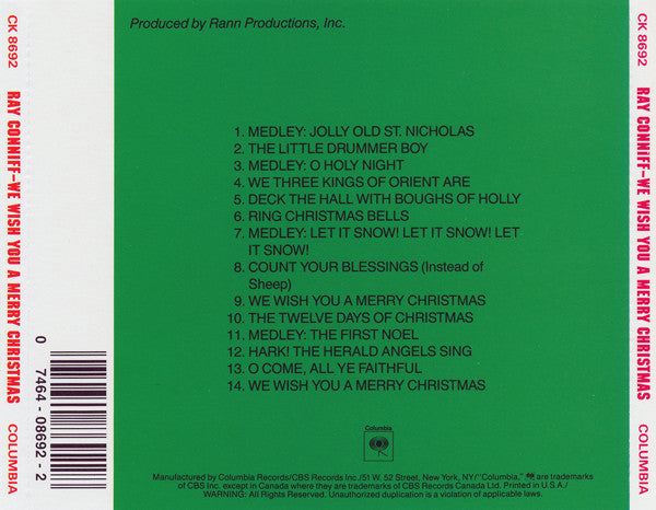 Ray Conniff And The Ray Conniff Singers* : We Wish You A Merry Christmas (CD, Album)