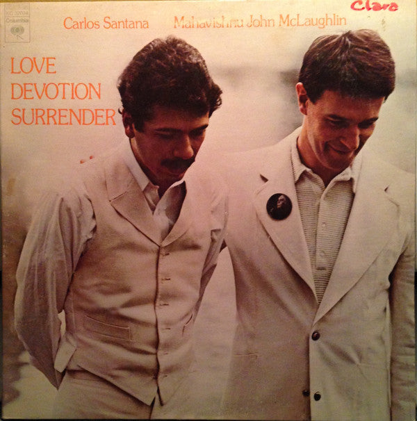 Carlos Santana & Mahavishnu John McLaughlin* : Love Devotion Surrender (LP, Album, Ter)