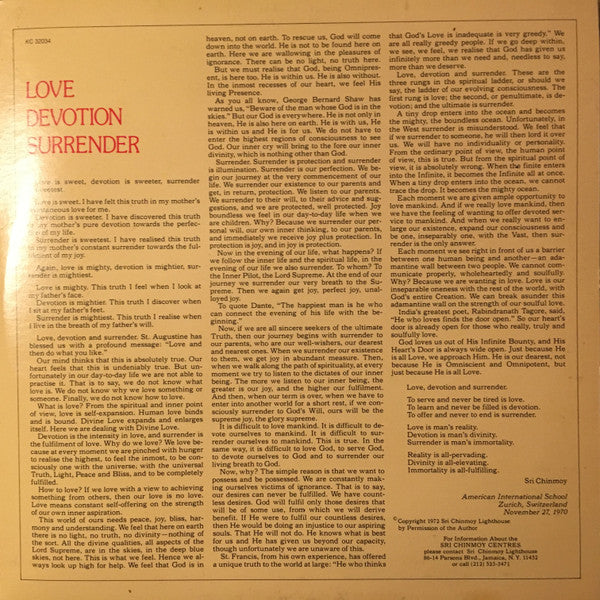 Carlos Santana & Mahavishnu John McLaughlin* : Love Devotion Surrender (LP, Album, Ter)