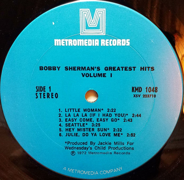 Bobby Sherman : Bobby Sherman's Greatest Hits Volume I (LP, Comp, Gat)