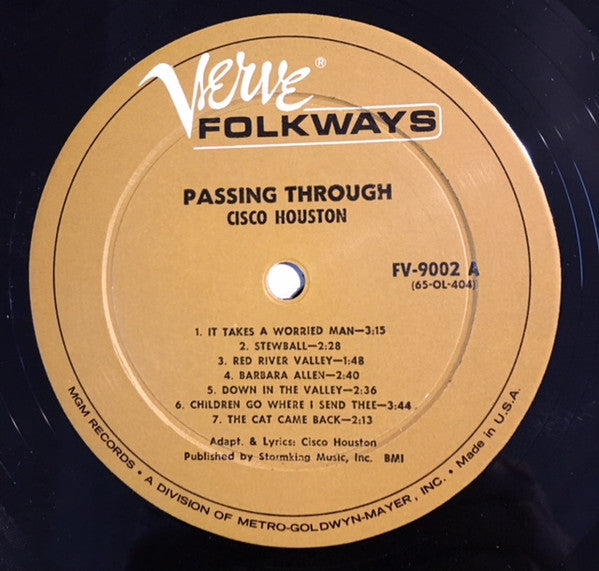Cisco Houston : Passing Through (LP, Album, Comp, Mono)