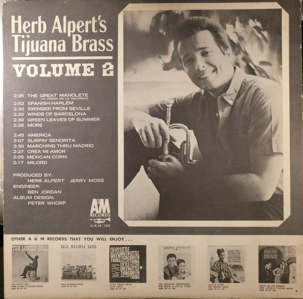 Herb Alpert's Tijuana Brass* : Volume 2 (LP, Album, RP)