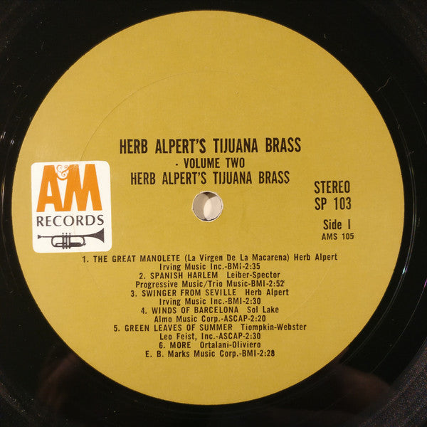 Herb Alpert's Tijuana Brass* : Volume 2 (LP, Album, RP)