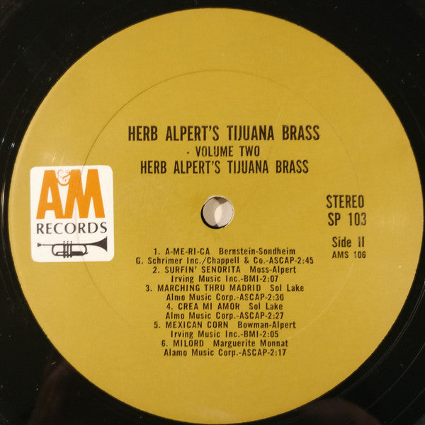 Herb Alpert's Tijuana Brass* : Volume 2 (LP, Album, RP)