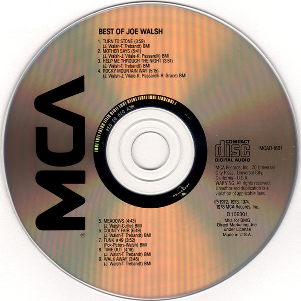 Joe Walsh : The Best Of Joe Walsh (CD, Comp, Club, RE)