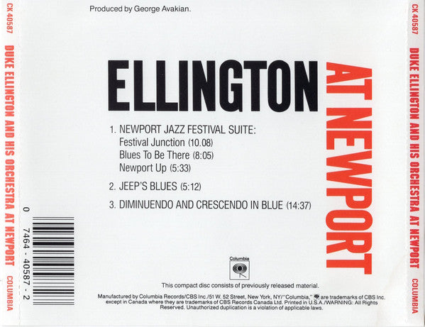 Duke Ellington And His Orchestra : Ellington At Newport (CD, Album, RE, RM)