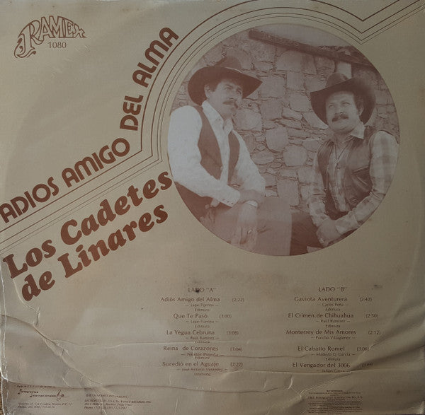 Los Cadetes de Linares* : Adios Amigo Del Alma (LP, Album)