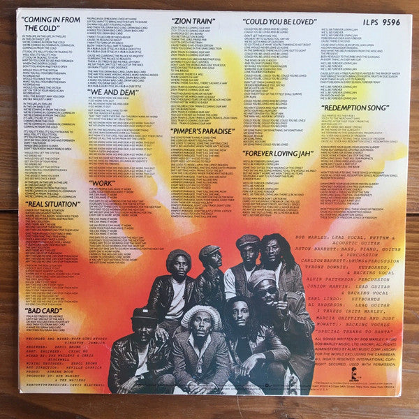 Bob Marley & The Wailers : Uprising (LP, Album, Jac)