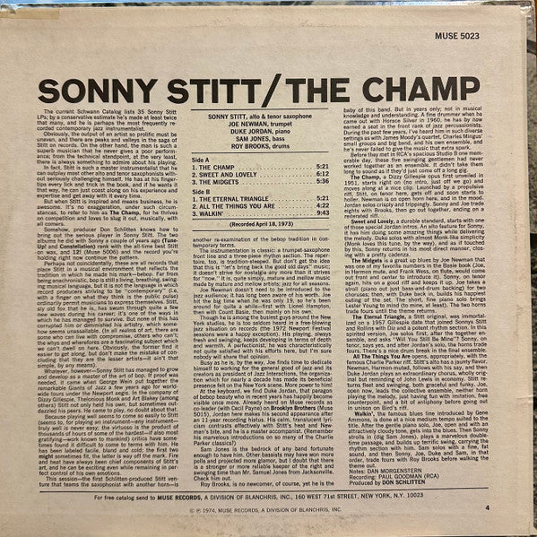 Sonny Stitt : The Champ (LP, Album, Promo)