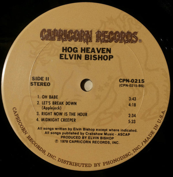 Elvin Bishop : Hog Heaven (LP, Album, Pit)